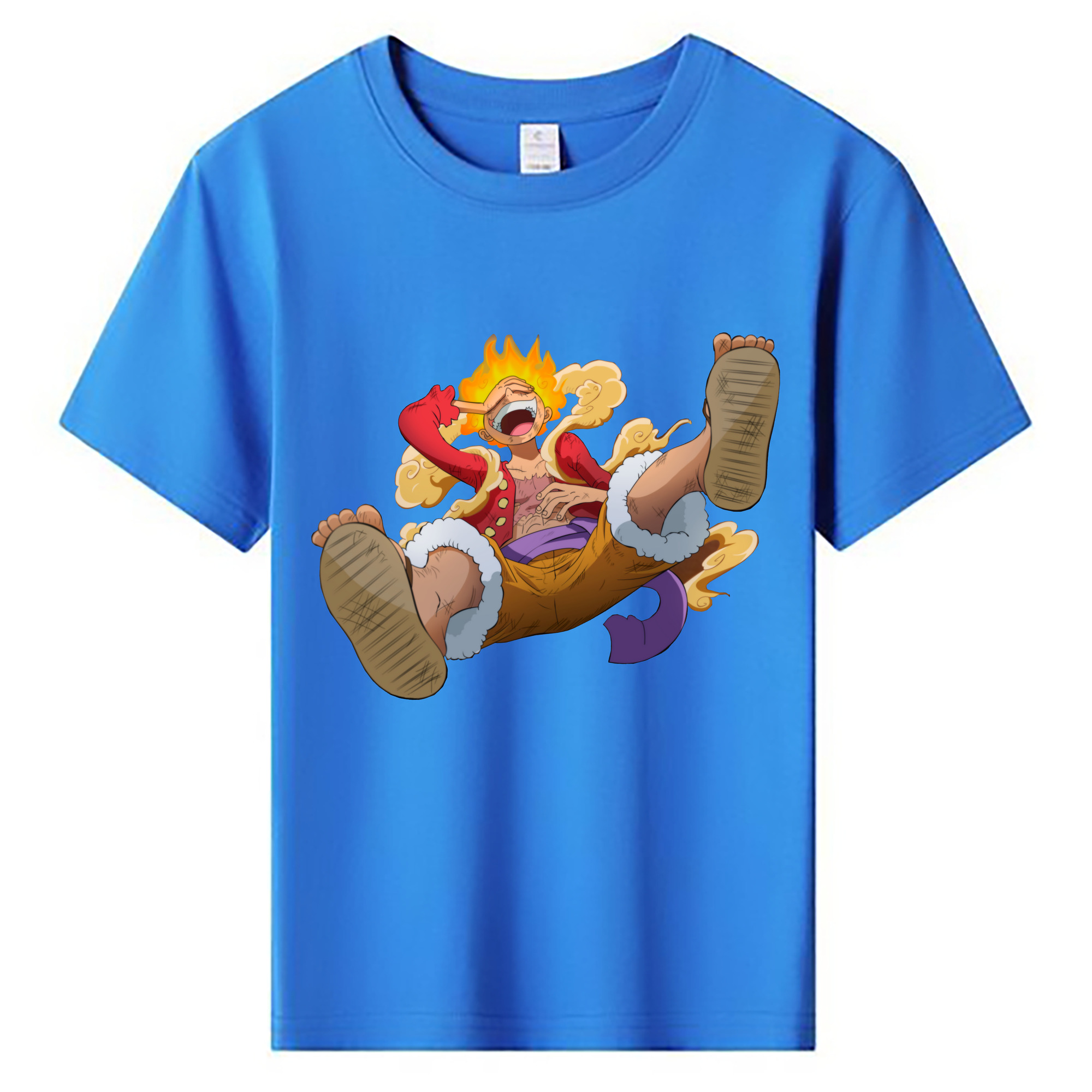 ワンピース モンキー・D・ルフィ ONE PIECE Monkey D. Luffy 綿100％キッズTシャツ（フロントプリント）